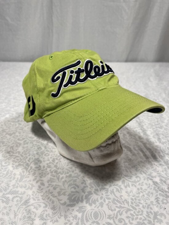 Titleist Other - Men’s Titleist Golf Hat Lime Green Foot Joy FJ Strap Back Adjustable Cotton